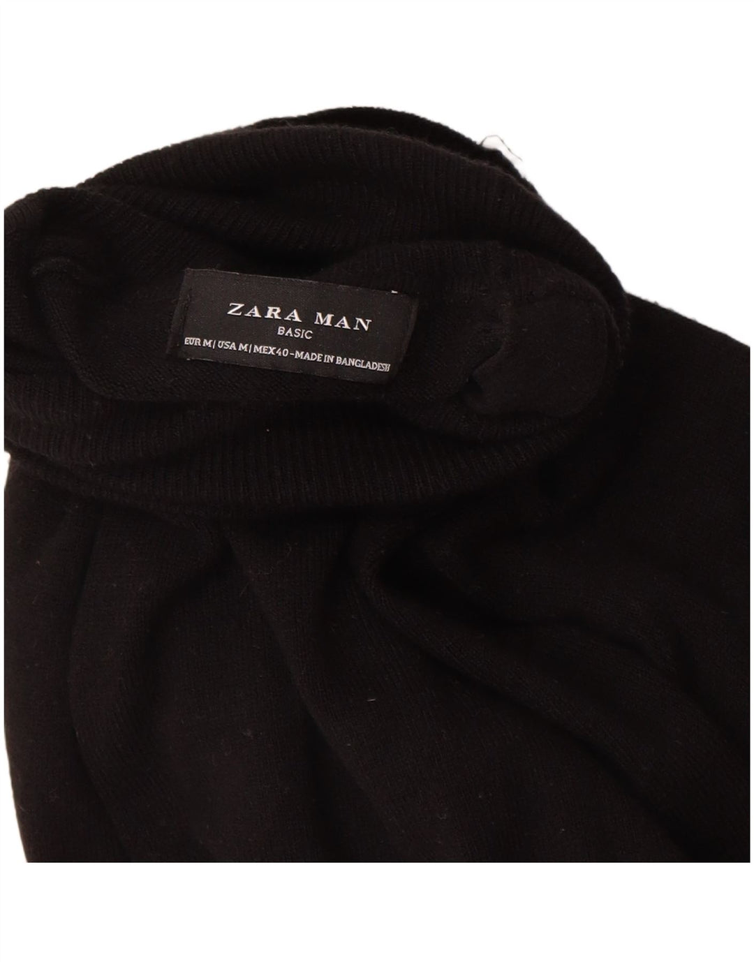 Мужской джемпер с высоким воротником Zara, средний черный