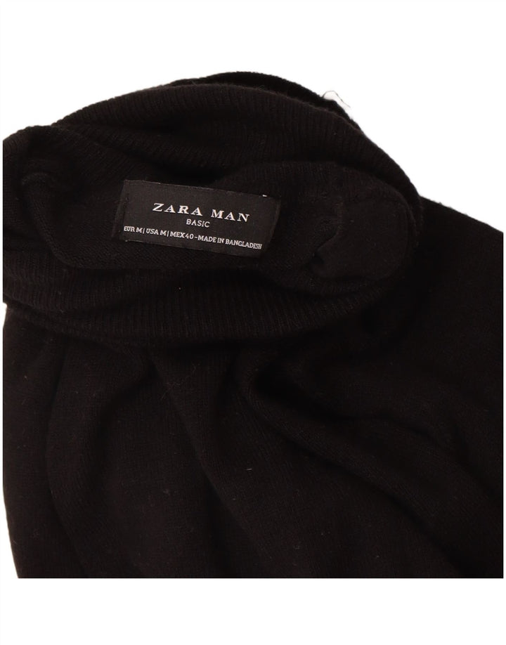 Мужской джемпер с высоким воротником Zara, средний черный