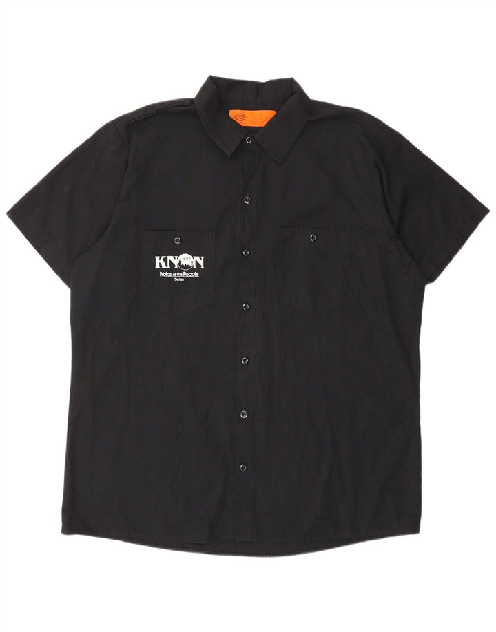 Мужская рубашка Dickies с коротким рукавом и рисунком, большая черная, полиэстер