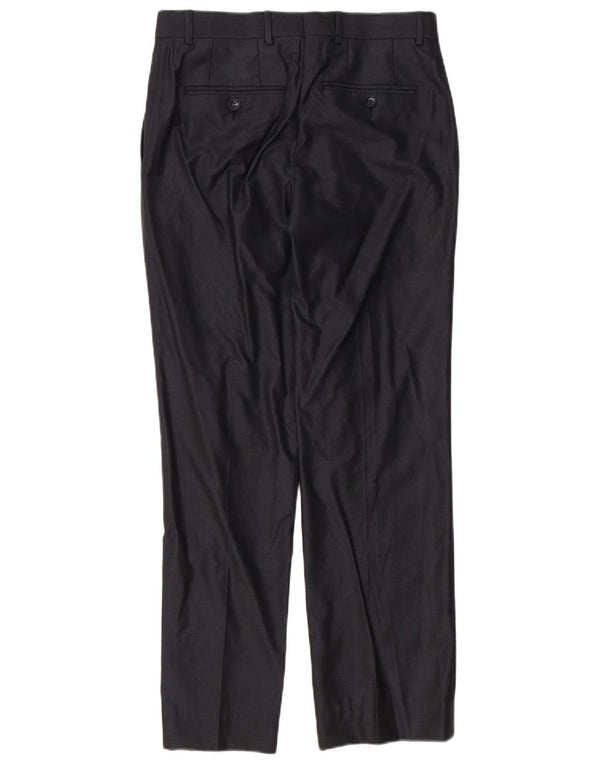 Мужские прямые костюмные брюки Zara EU 38, маленькие W30 L30, черные, полиэстер
