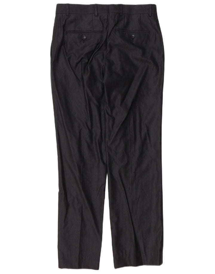 Мужские прямые костюмные брюки Zara EU 38, маленькие W30 L30, черные, полиэстер