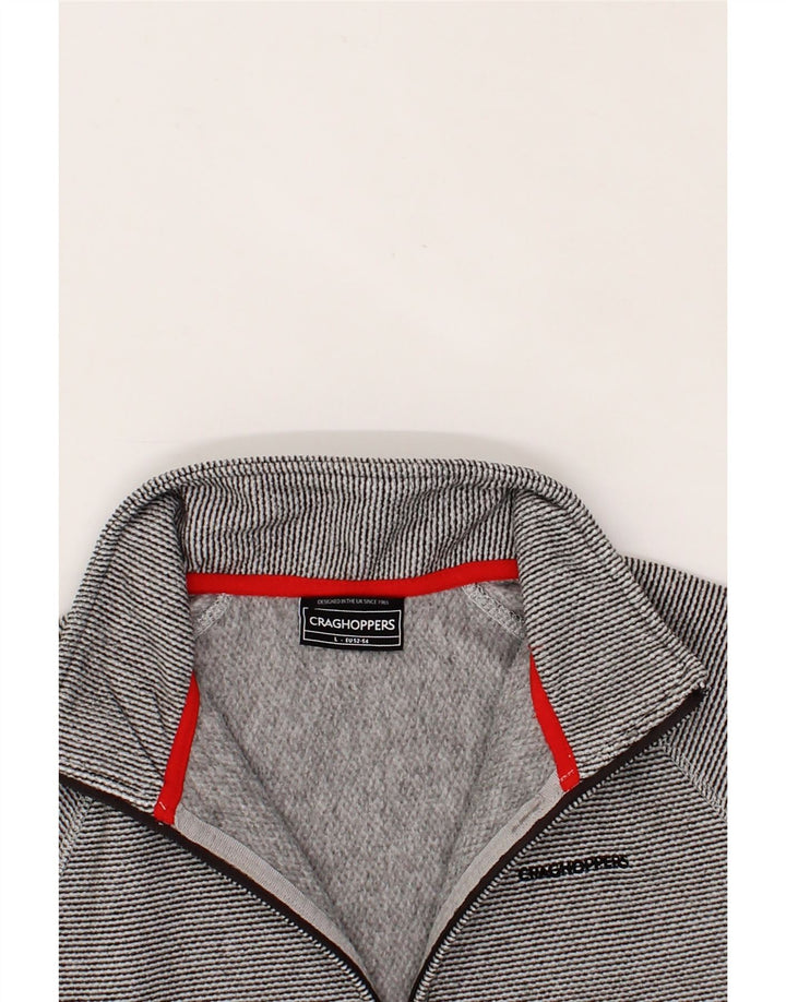 CRAGHOPPERS Mens Zip Neck Sweatshirt Jumper Large Grey Polyester Vintage CRAGHOPPERS and Second-Hand CRAGHOPPERS from Messina Hembry 