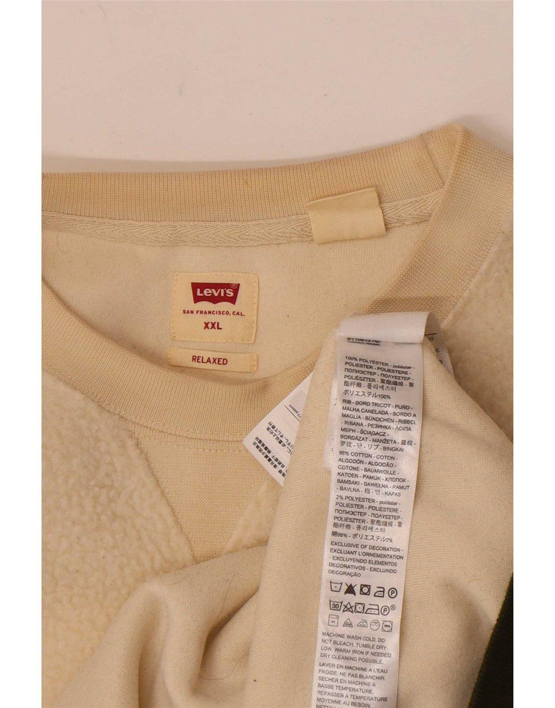 Мужской флисовый джемпер свободного кроя Levi's 2XL из полиэстера с белыми полосками