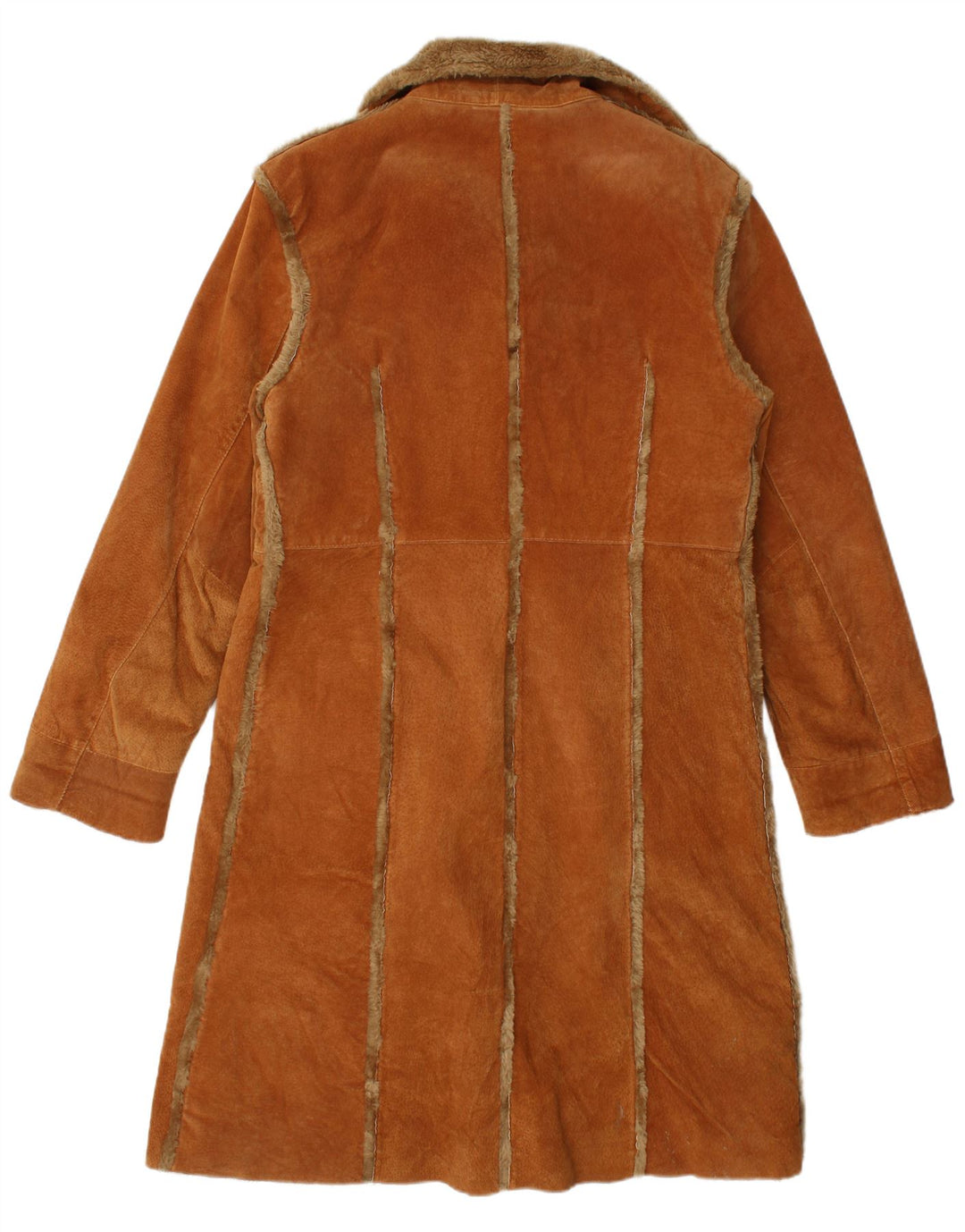 Винтажная женская дубленка UK 18 XL Коричневая кожаная