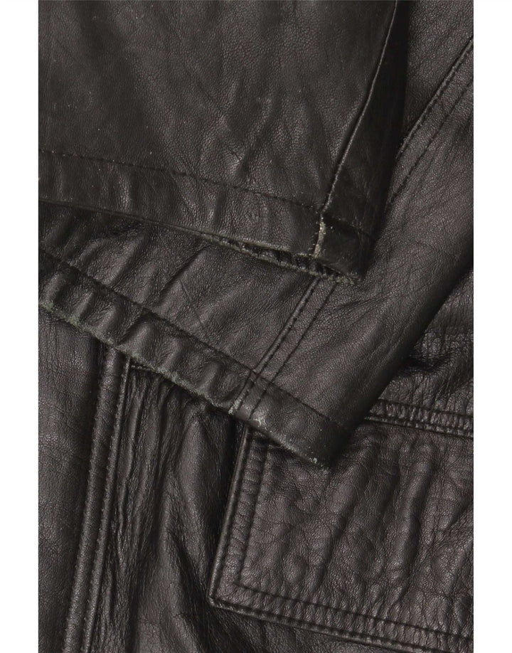 Винтажное мужское кожаное пальто IT 48 Medium Black