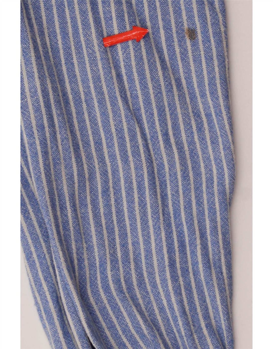 Crew Clothing Мужская рубашка из льна синего цвета в тонкую полоску