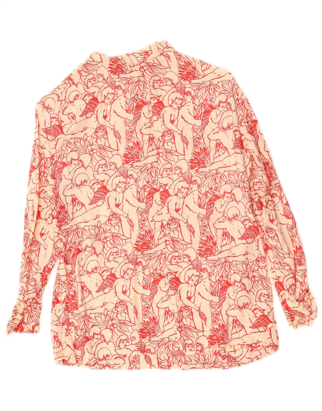 Женская блузка-рубашка с рисунком VINTAGE UK 12, средний белый цвет