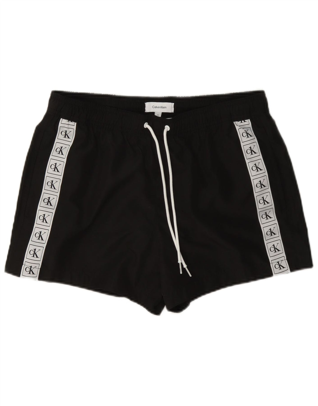 Мужские шорты для плавания Calvin Klein с графическим рисунком, маленькие черные, полиэстер с цветными блоками