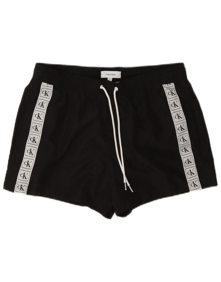 Мужские шорты для плавания Calvin Klein с графическим рисунком, маленькие черные, полиэстер с цветными блоками