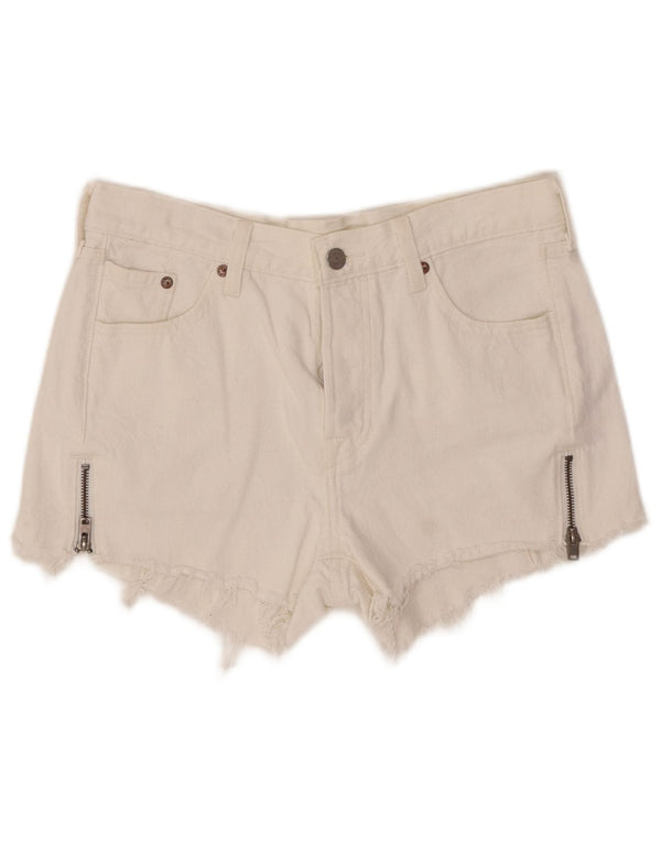 Женские джинсовые шорты LEVI'S 501 W27, средний белый хлопок, хлопок