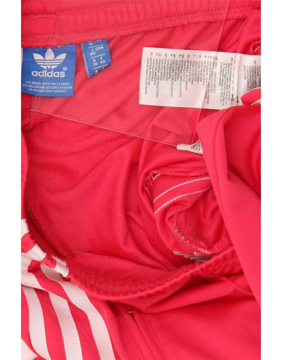Женские спортивные брюки Adidas UK 12, полиэстер среднего розового цвета