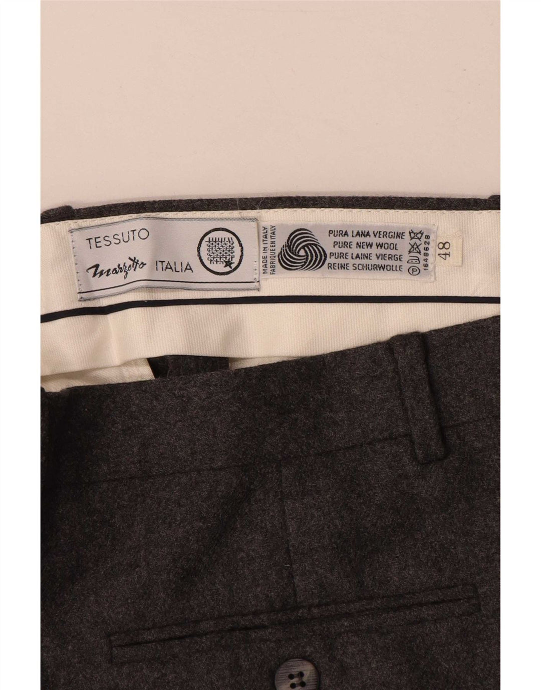 Marzotto Мужские костюмные брюки IT 48 Medium W32 L34 Серые шерстяные