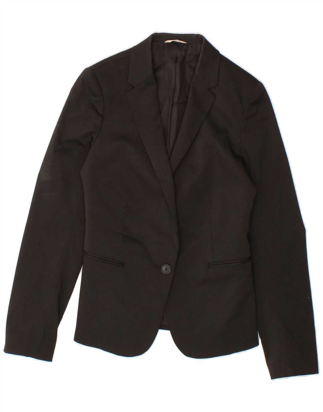 CALVIN KLEIN Womens 1 Button Blazer Jacket UK 6 XS Black Polyester Vintage Calvin Klein and Second-Hand Calvin Klein from Messina Hembry 