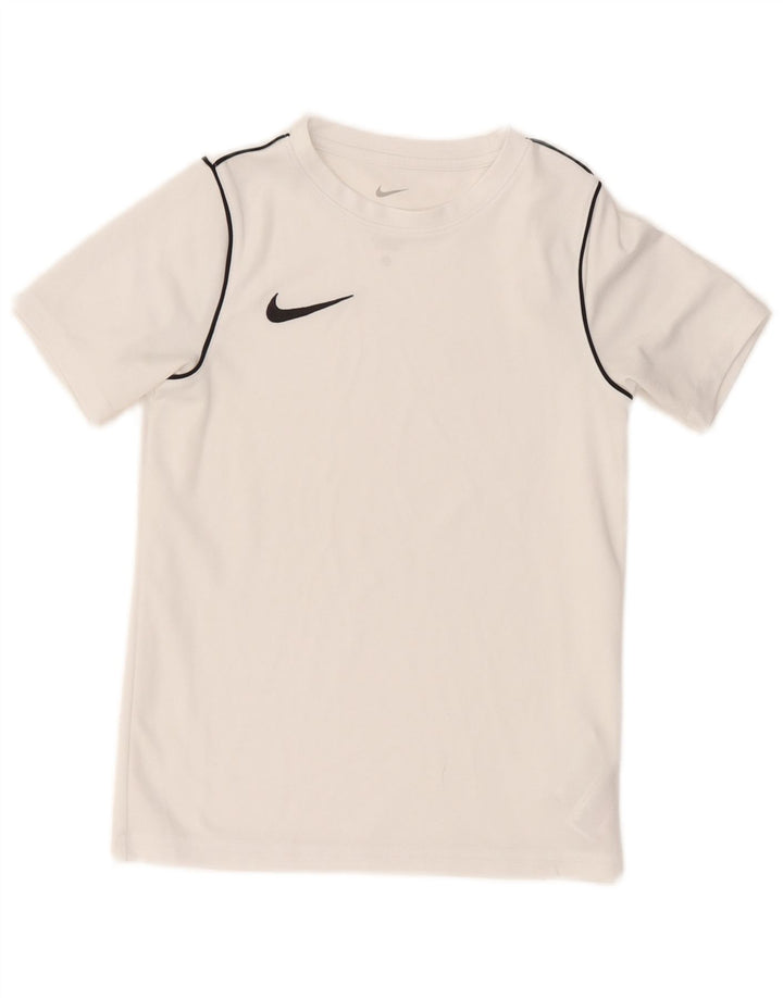 Футболка NIKE для мальчиков Dri Fit, топ 8–9 лет, маленький размер, белый полиэстер
