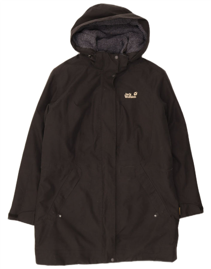Женская ветровка с капюшоном Jack Wolfskin UK 16, большой черный полиэстер