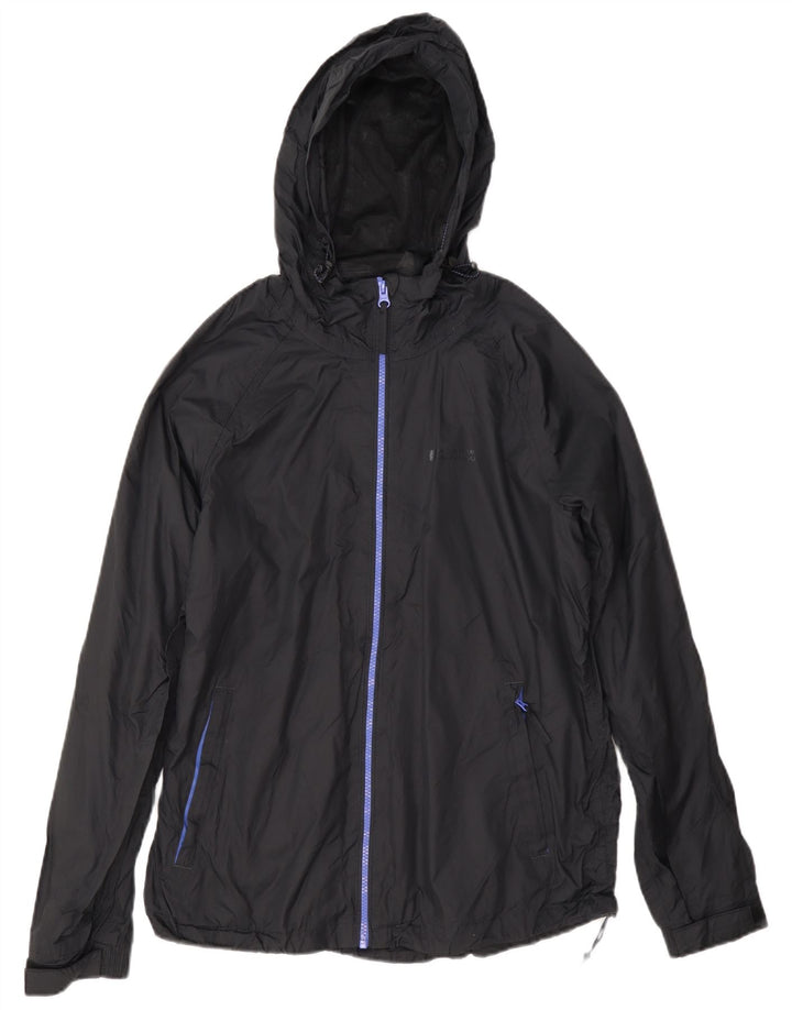 Женская дождевик с капюшоном Mountain Warehouse UK 12, средний черный нейлон