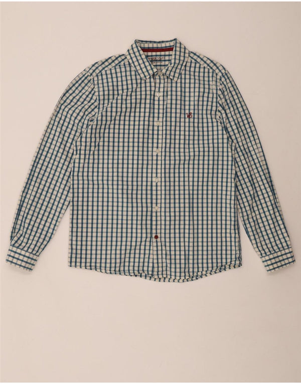 White Stuff Mens Classic Fit Shirt Medium Blue Check Cotton