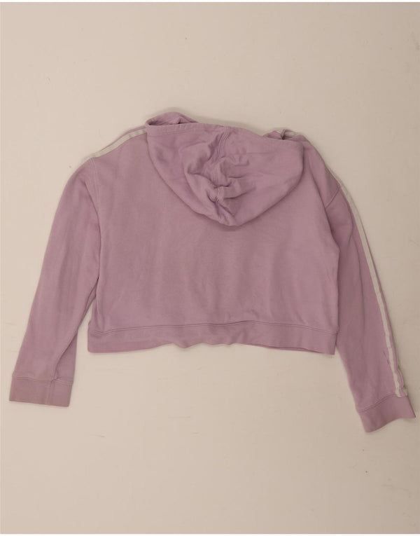 Женский укороченный джемпер с капюшоном Adidas Oversized UK 12, средний фиолетовый