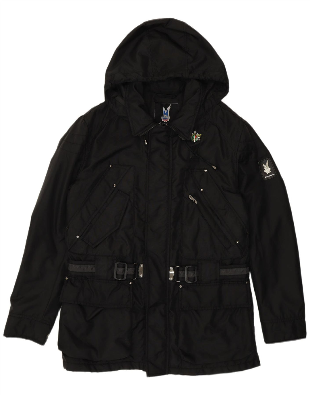 Мужская универсальная куртка с капюшоном Piero Guidi UK 40, большая, черный нейлон