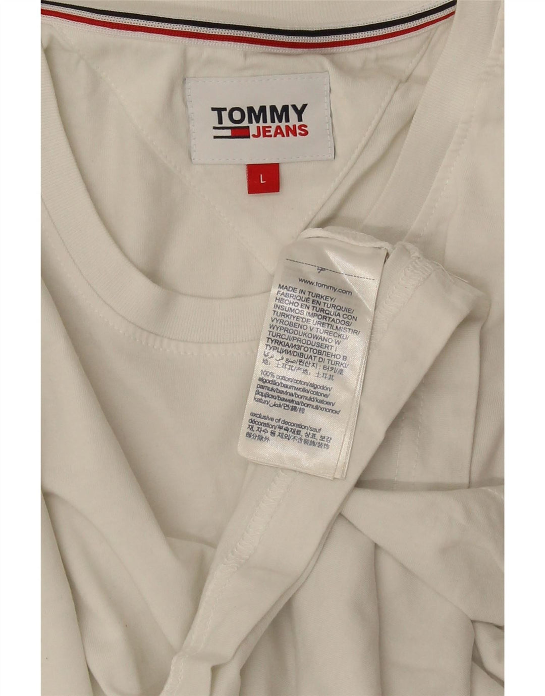 TOMMY HILFIGER Мужская футболка большого размера из хлопка белого цвета