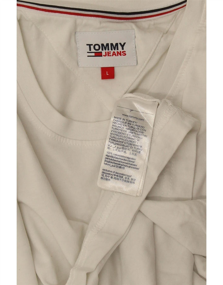 TOMMY HILFIGER Мужская футболка большого размера из хлопка белого цвета