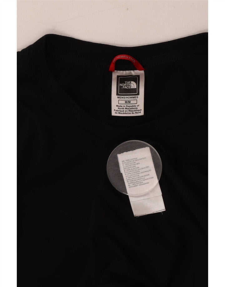 Мужской топ с рисунком The North Face, средний черный хлопок, с длинными рукавами