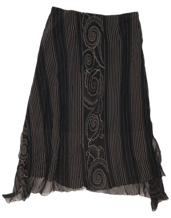 ВИНТАЖНАЯ женская асимметричная юбка W34, большая, черная, с узором пейсли
