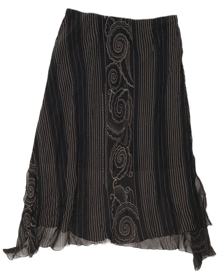 ВИНТАЖНАЯ женская асимметричная юбка W34, большая, черная, с узором пейсли