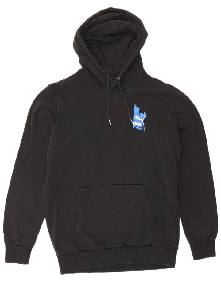 Мужской джемпер с капюшоном Puma, маленький черный, хлопковый