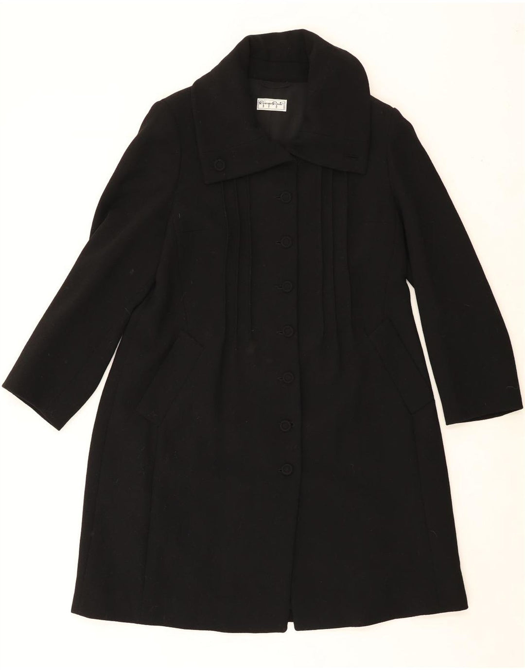 GIORGIO GRATI Womens Overcoat IT 46 Large Black Polyester Vintage Giorgio Grati and Second-Hand Giorgio Grati from Messina Hembry 
