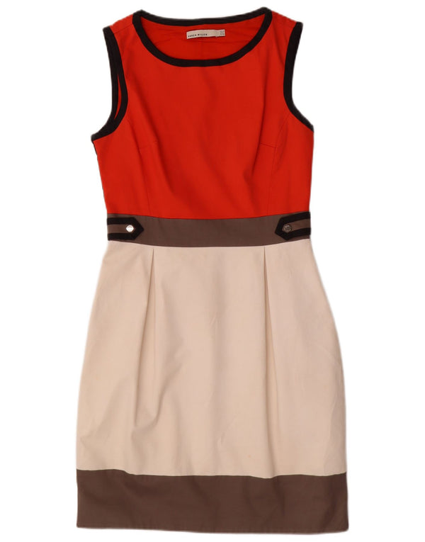 Женское платье-футляр без рукавов KAREN MILLEN UK 10, маленькое красное цветных блоков