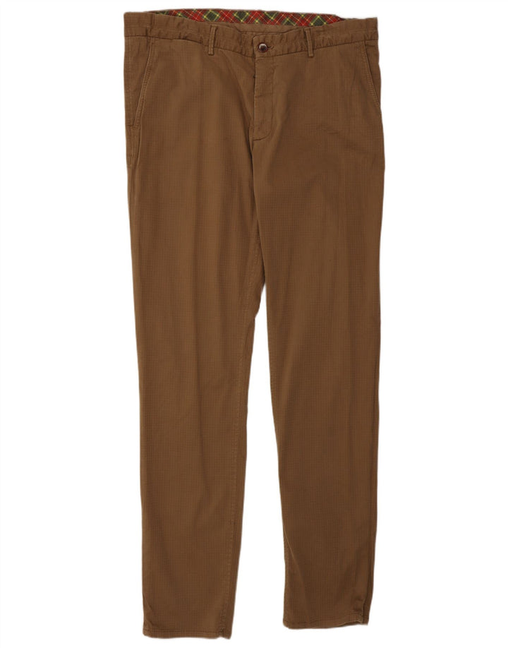 Мужские брюки-чиносы Massimo Dutti EU 44, большие W34 L33, коричневые в клетку