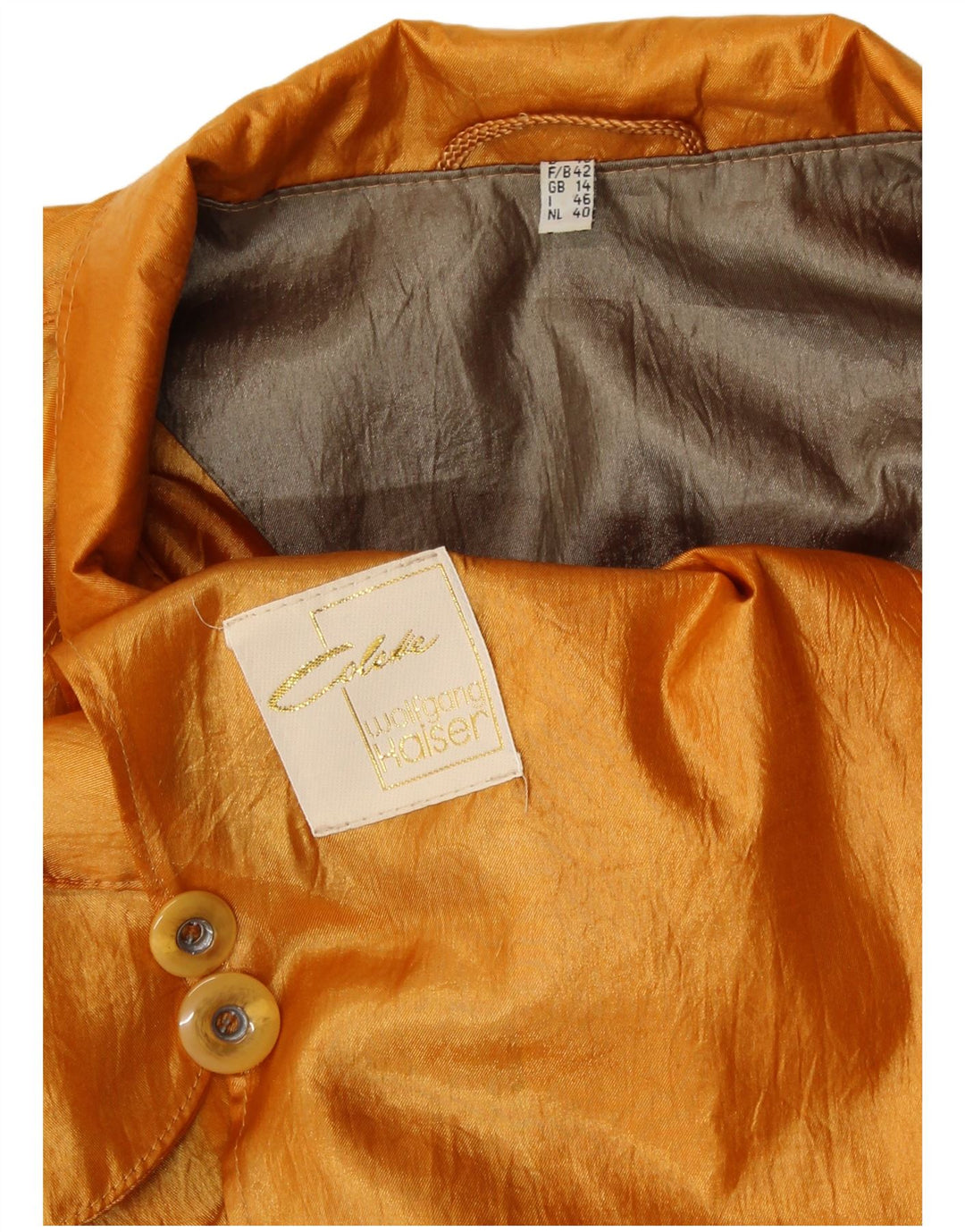 COLETTE WOLFGANG KAISER Женское пальто оверсайз UK 14, большое золото