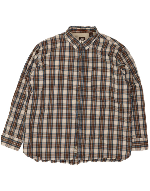 Мужская рубашка Timberland 2XL, коричневая клетка, хлопок
