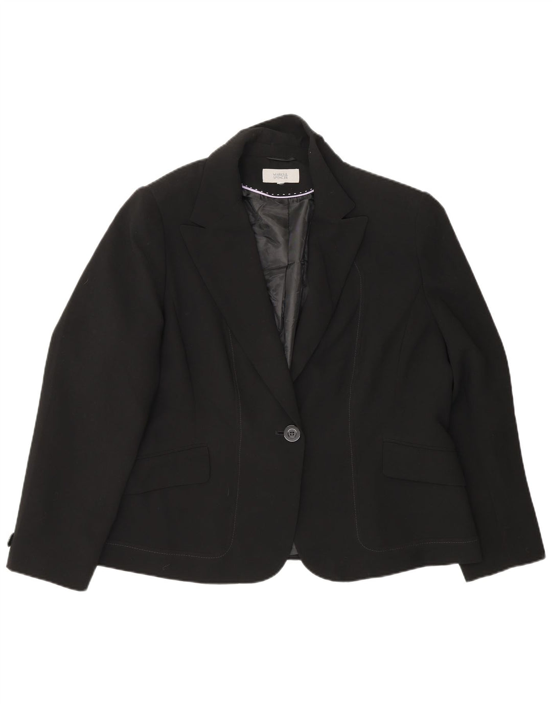 Женский пиджак на 1 пуговице Marks & Spencer UK 18 XL, черный