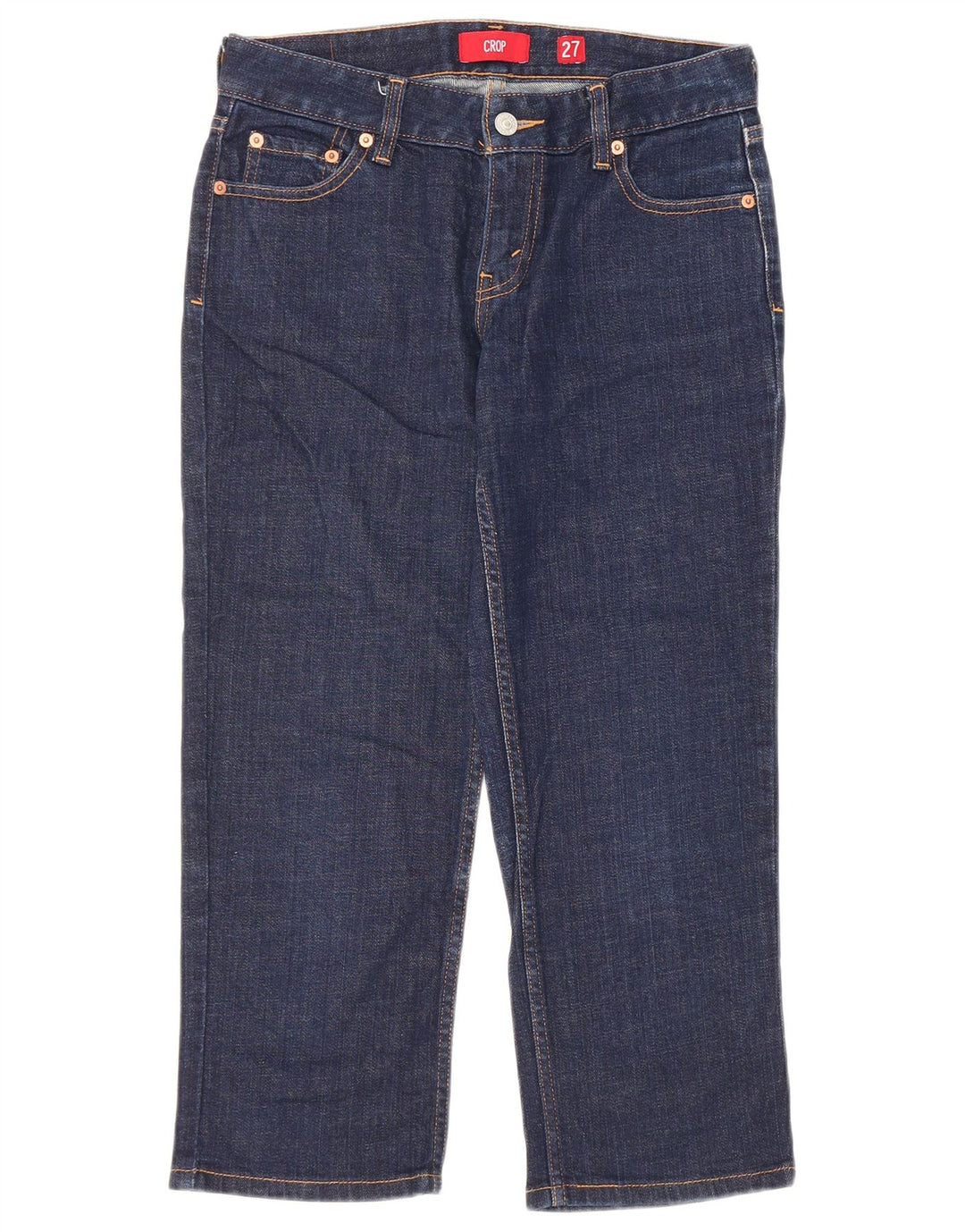 Женские укороченные джинсы-капри Levi's W27 L22, темно-синие, хлопок