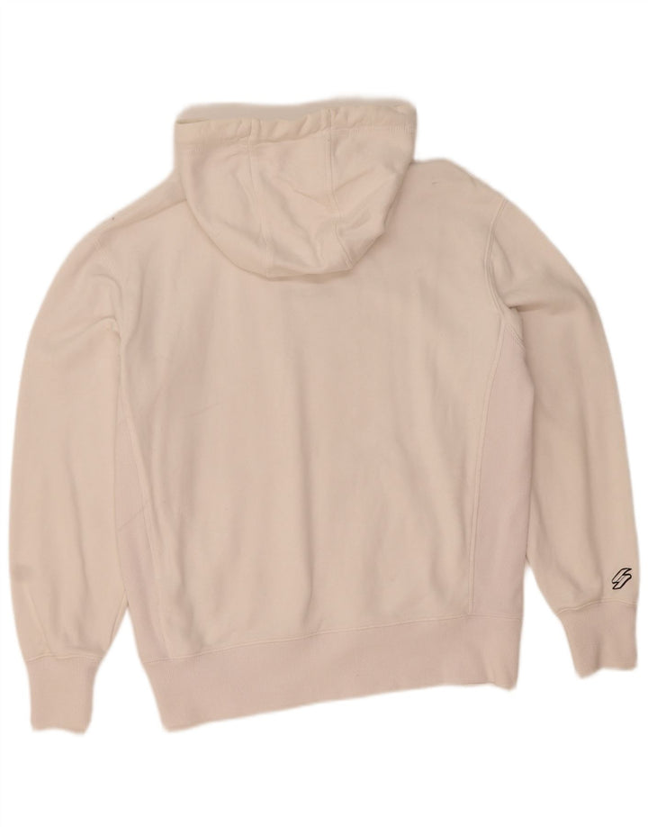 Мужской джемпер с капюшоном Superdry, белый хлопок среднего размера