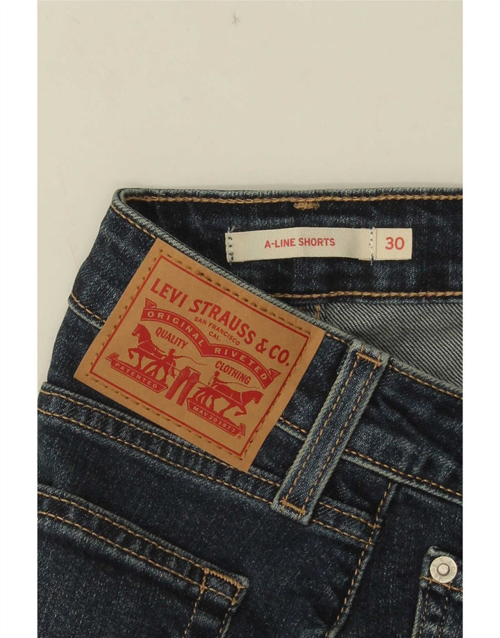 Женские джинсовые шорты Levi's W30, хлопковые, среднего синего цвета