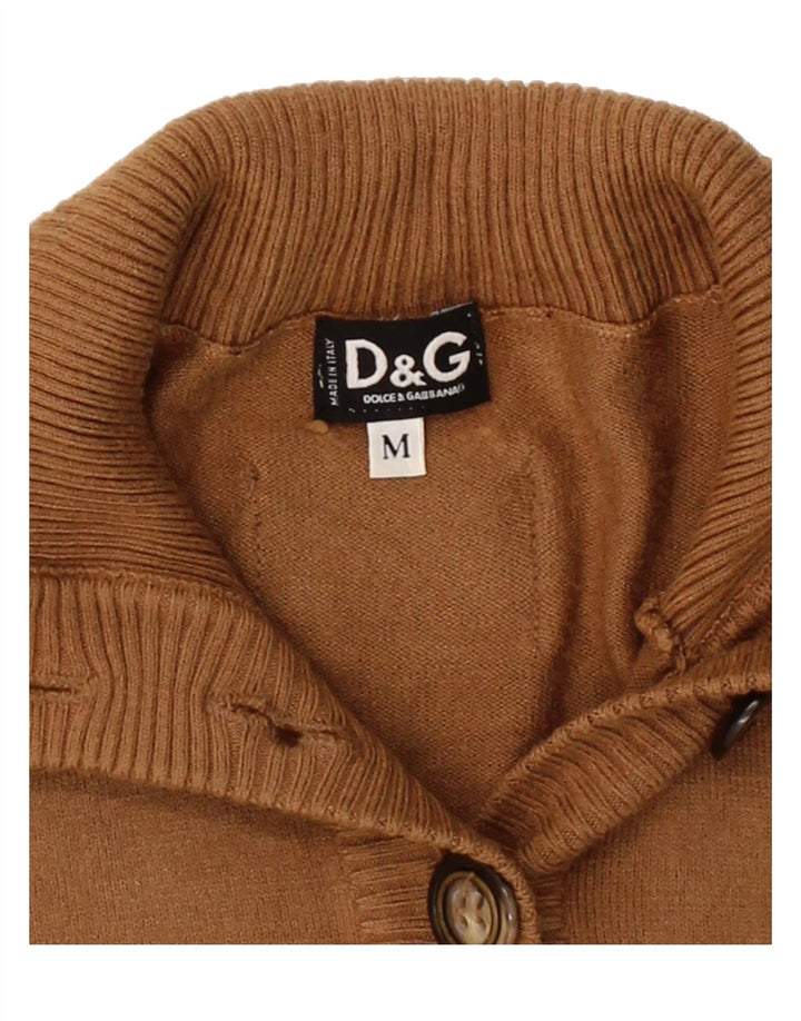 DOLCE & GABBANA Womens Button Neck Jumper Sweater UK 12 Medium Brown Vintage Dolce & Gabbana and Second-Hand Dolce & Gabbana from Messina Hembry 