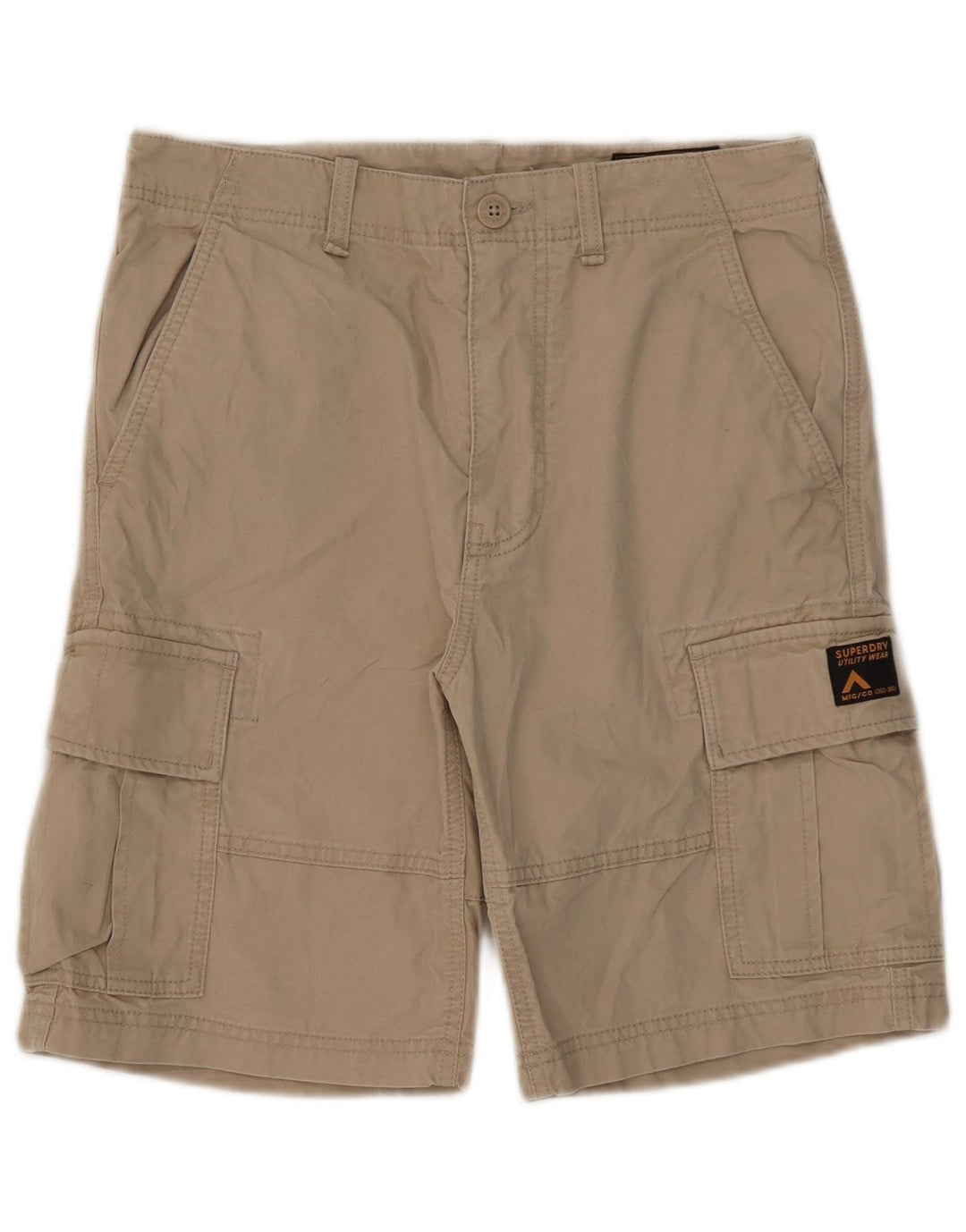 Мужские шорты-карго Superdry W30, хлопковые, среднего бежевого цвета
