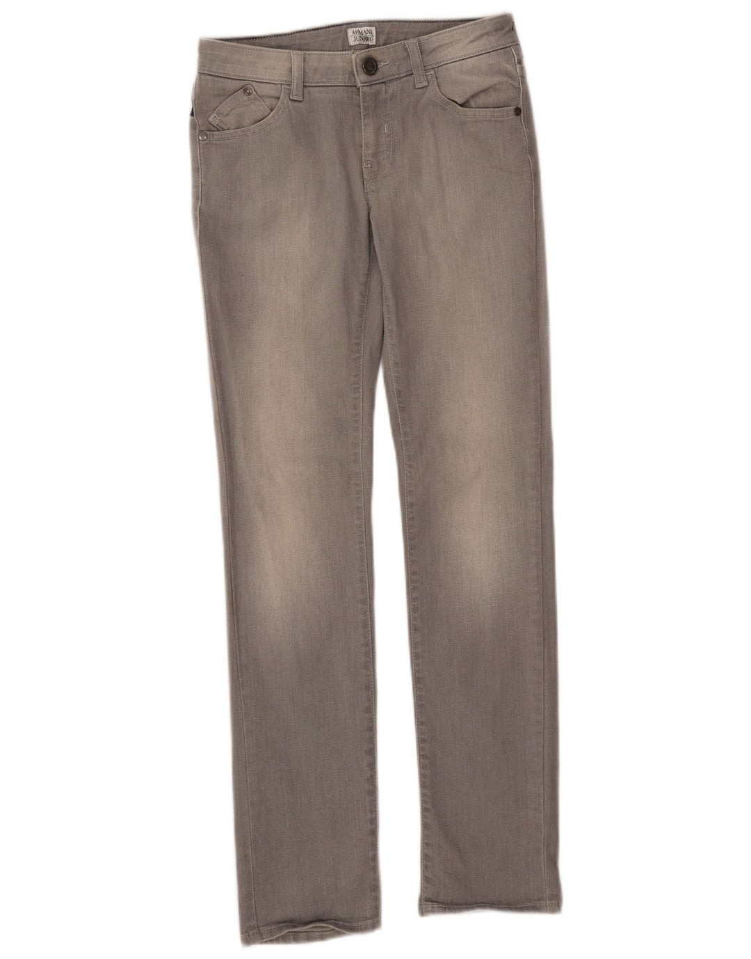 ARMANI JUNIOR Узкие джинсы для девочек 11-12 лет W26 L29 Серый хлопок