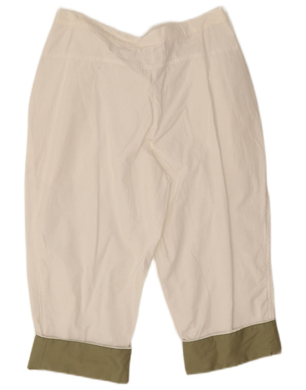 Женские шорты-бермуды Adidas UK 12 Medium W28 Off White Хлопок с цветными блоками