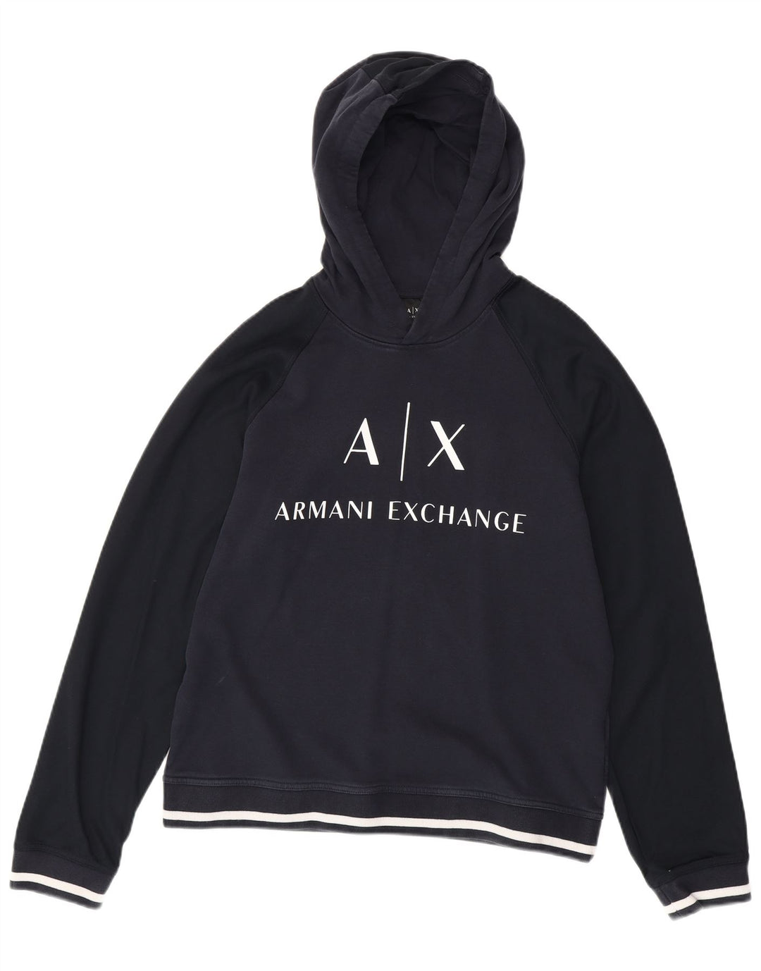 ARMANI EXCHANGE Мужской джемпер с капюшоном с рисунком, большой темно-синий, хлопок