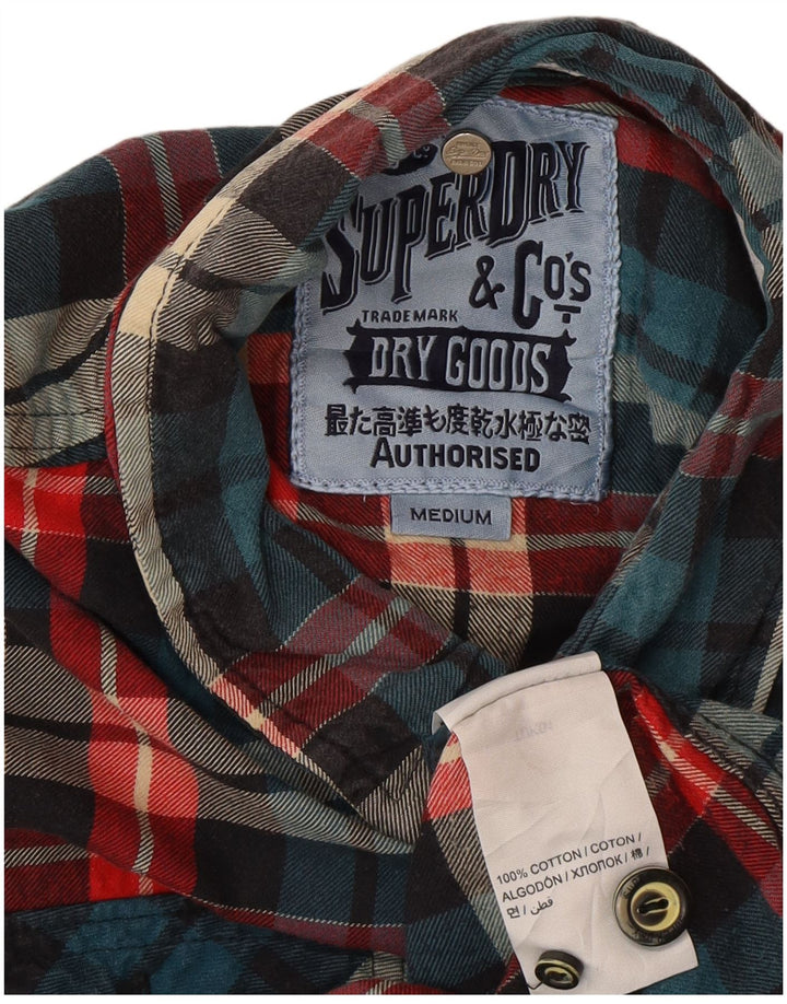 Мужская фланелевая рубашка Superdry в разноцветную клетку, хлопок среднего размера