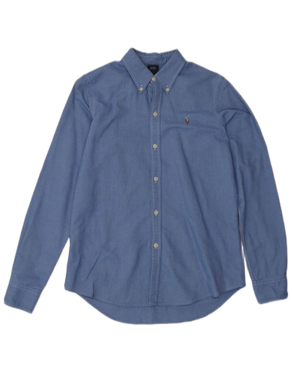 Женская рубашка узкого кроя Ralph Lauren, размер США 6, средний синий хлопок, хлопок