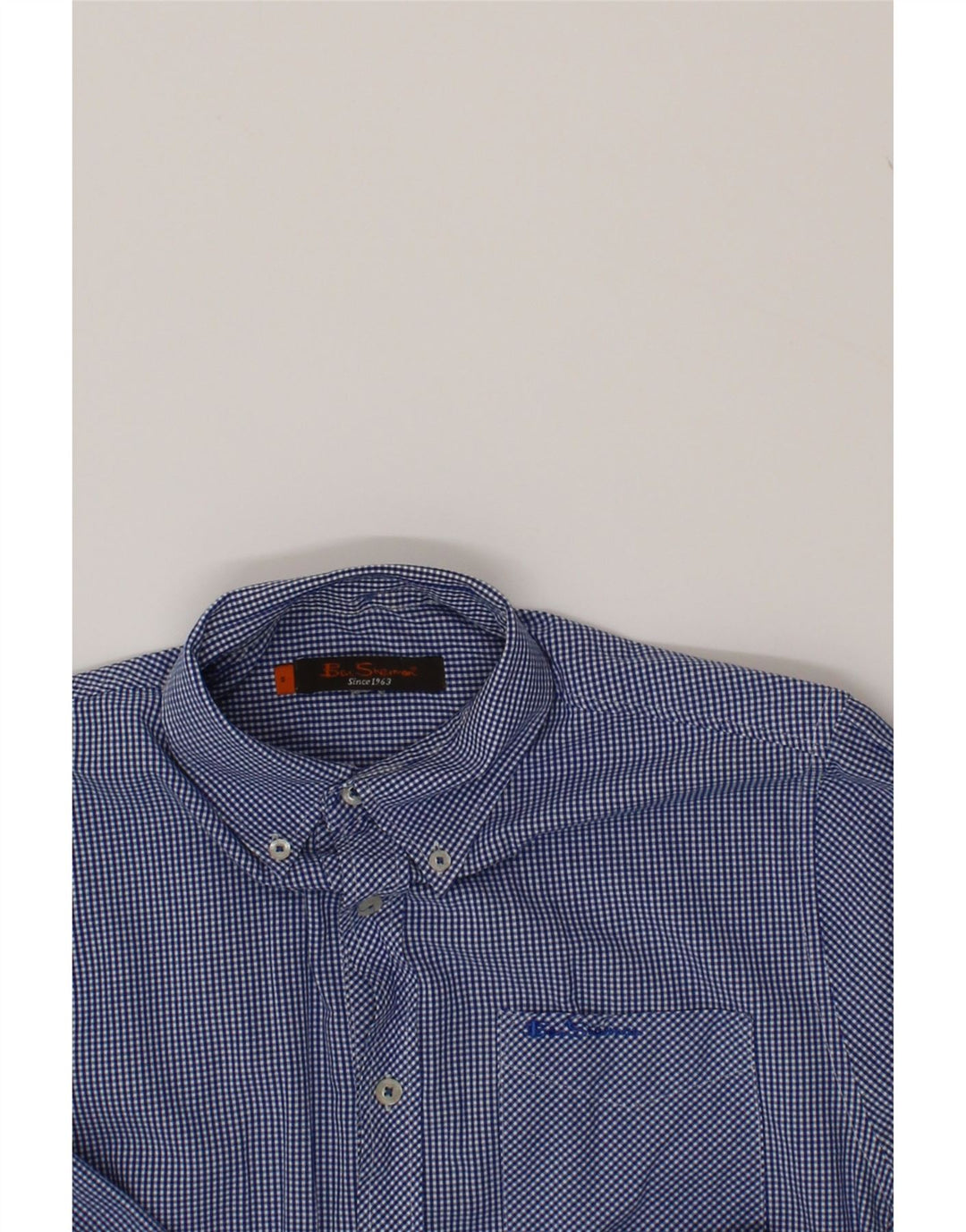 BEN SHERMAN Mens Shirt Small Blue Gingham Cotton Vintage Ben Sherman and Second-Hand Ben Sherman from Messina Hembry 