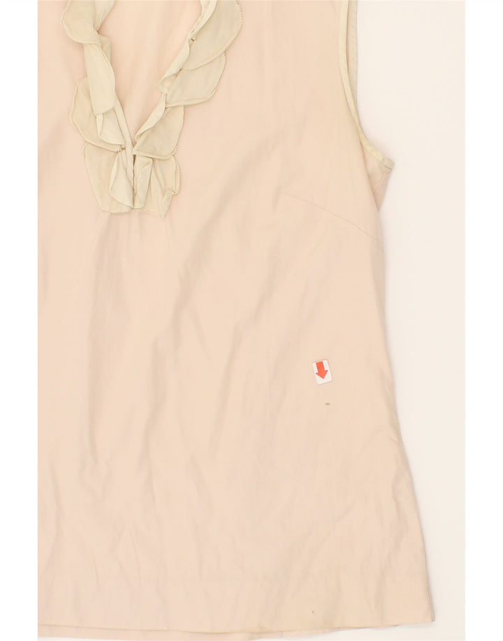 J. CREW Womens Sleeveless Blouse Top US 4 Small Beige Cotton Vintage J. Crew and Second-Hand J. Crew from Messina Hembry 