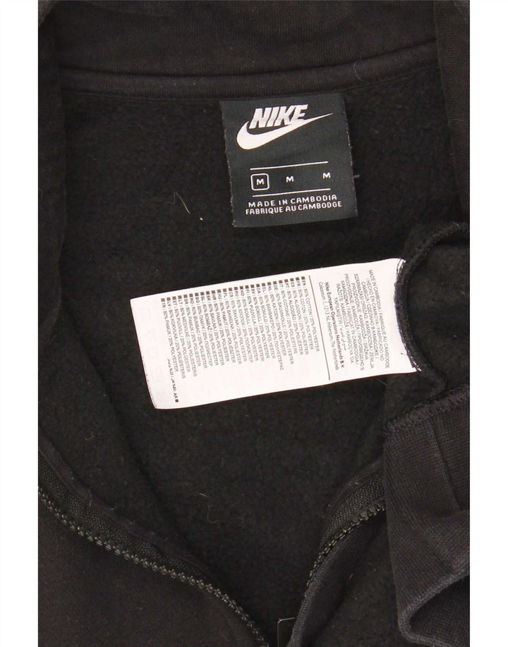 Мужской свитер с воротником на молнии Nike, средний черный хлопковый джемпер