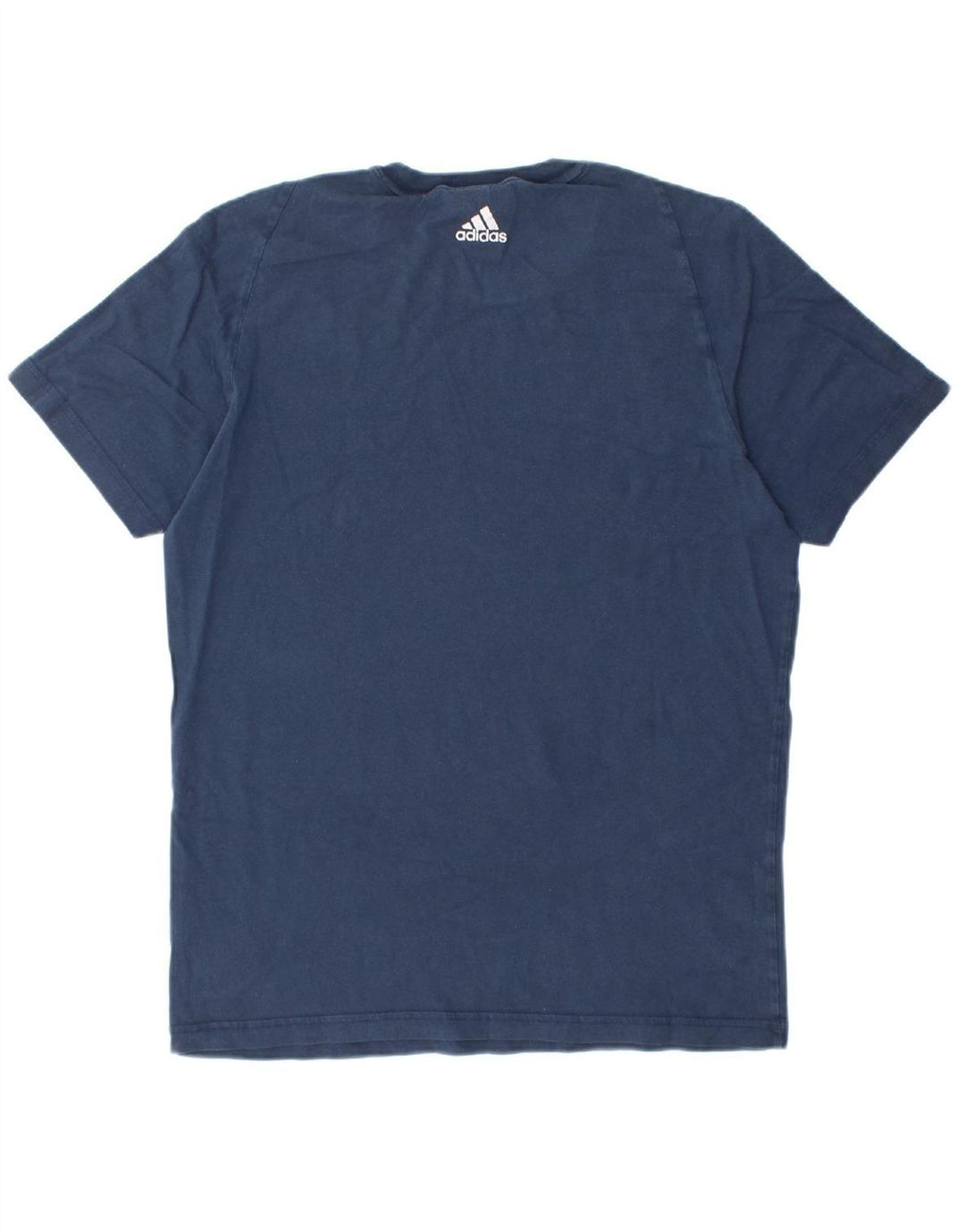 ADIDAS Mens Graphic T-Shirt Top Medium Navy Blue Cotton