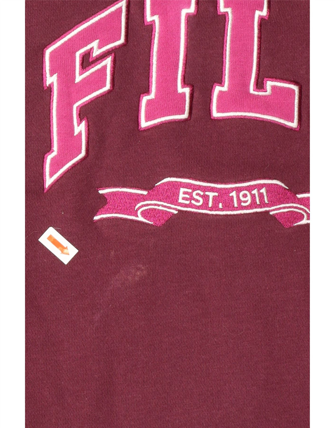 FILA Womens Oversized Graphic Sweatshirt Jumper UK 10 Small Burgundy